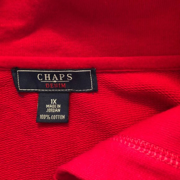 Chaps Red Lightweight Overcoat, Size 1X, 100% Cotton, EC! - Picture 12 of 12